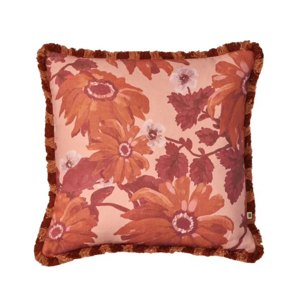 Marigold Rose Linen Cushion