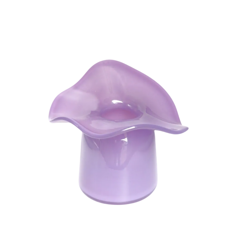 Lavender Handmade Ruffle Glass Bud Vase, Medium