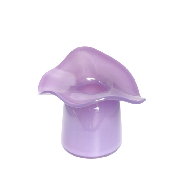 Lavender Handmade Ruffle Glass Bud Vase, Medium