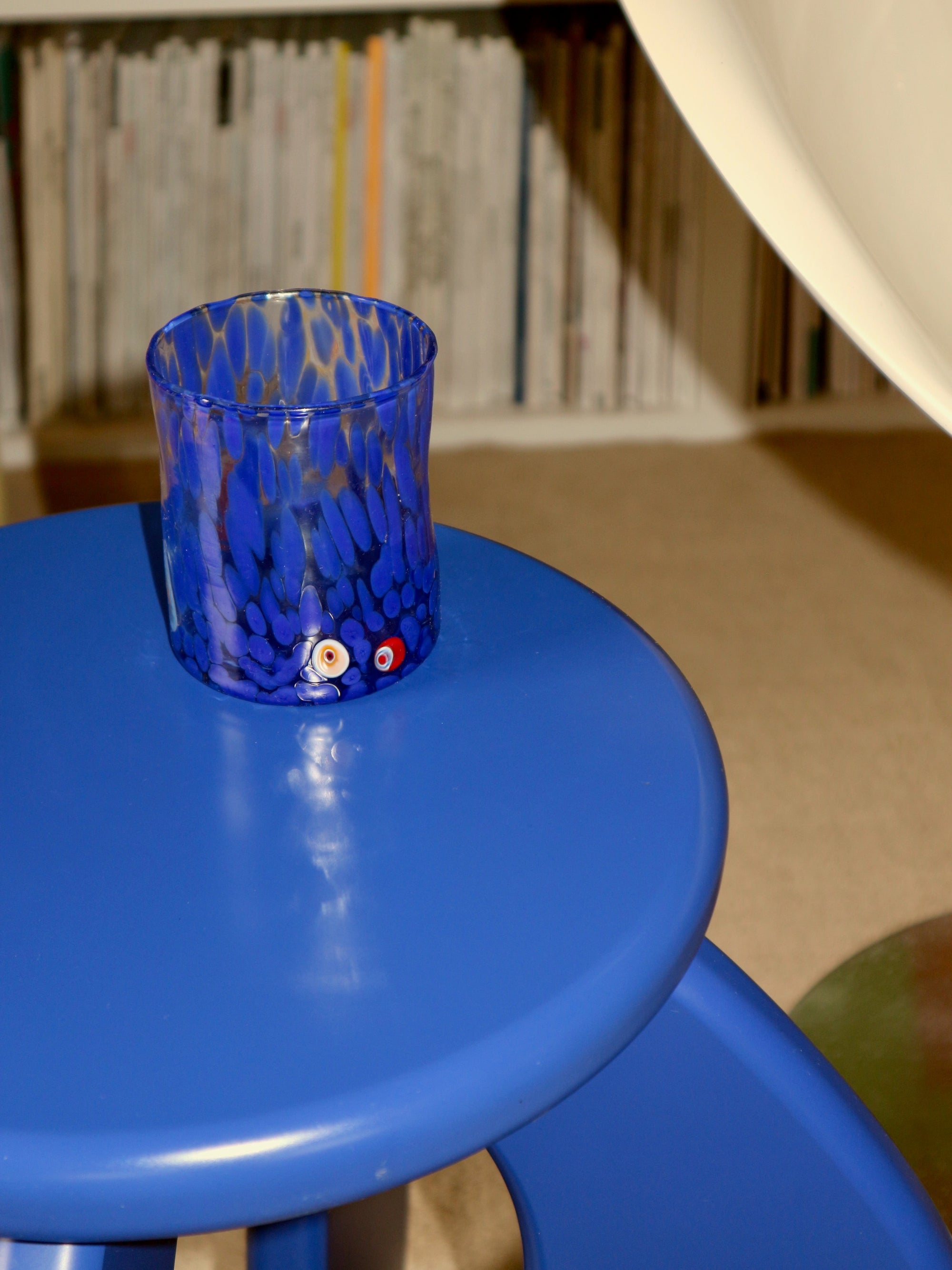 Marla Primrose Blue Murano Glass Tumbler – Handblown Venetian Glassware