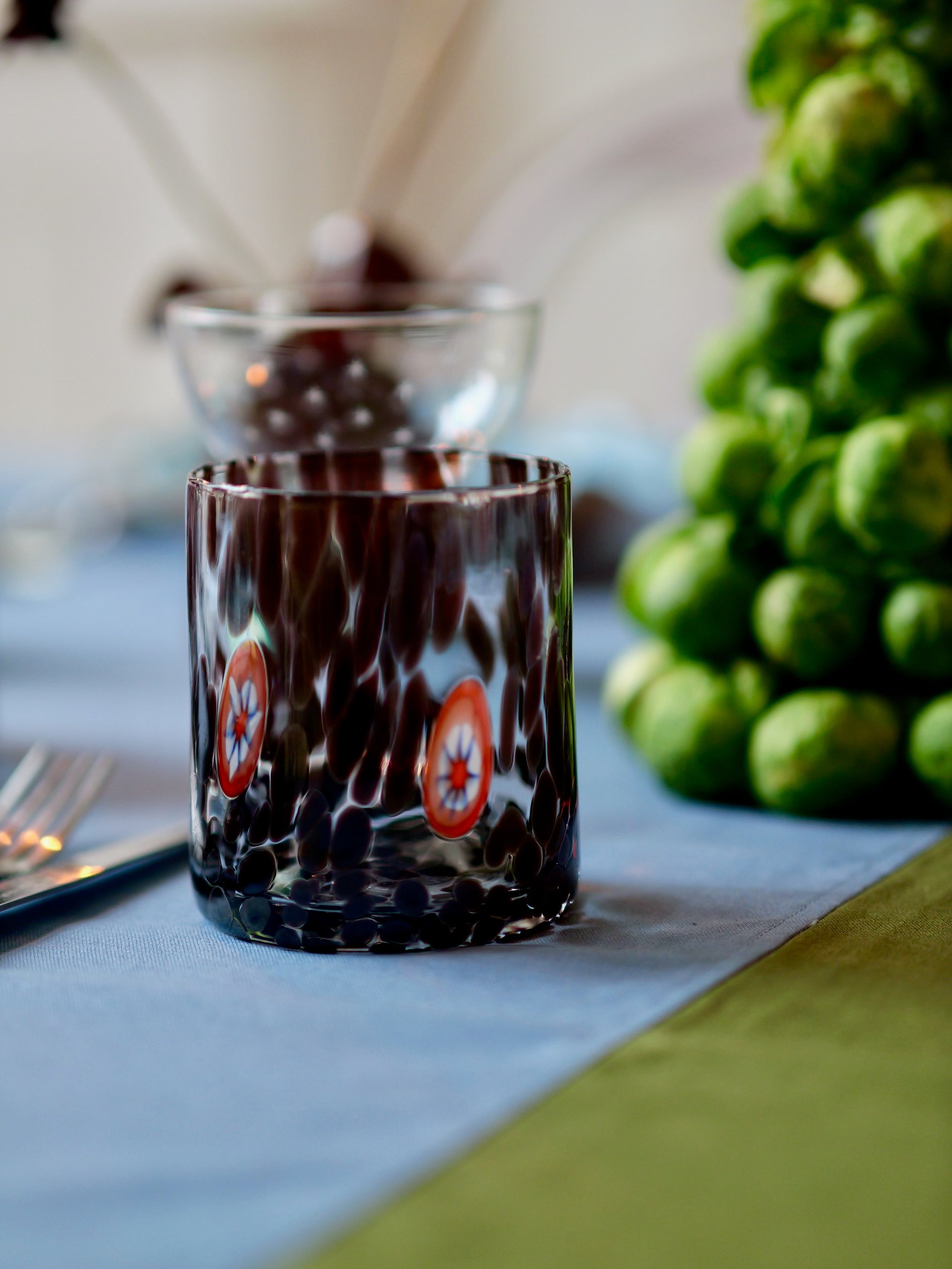 Marla Primrose Brown Tortoiseshell Murano Glass Tumbler – Handblown Venetian Glassware