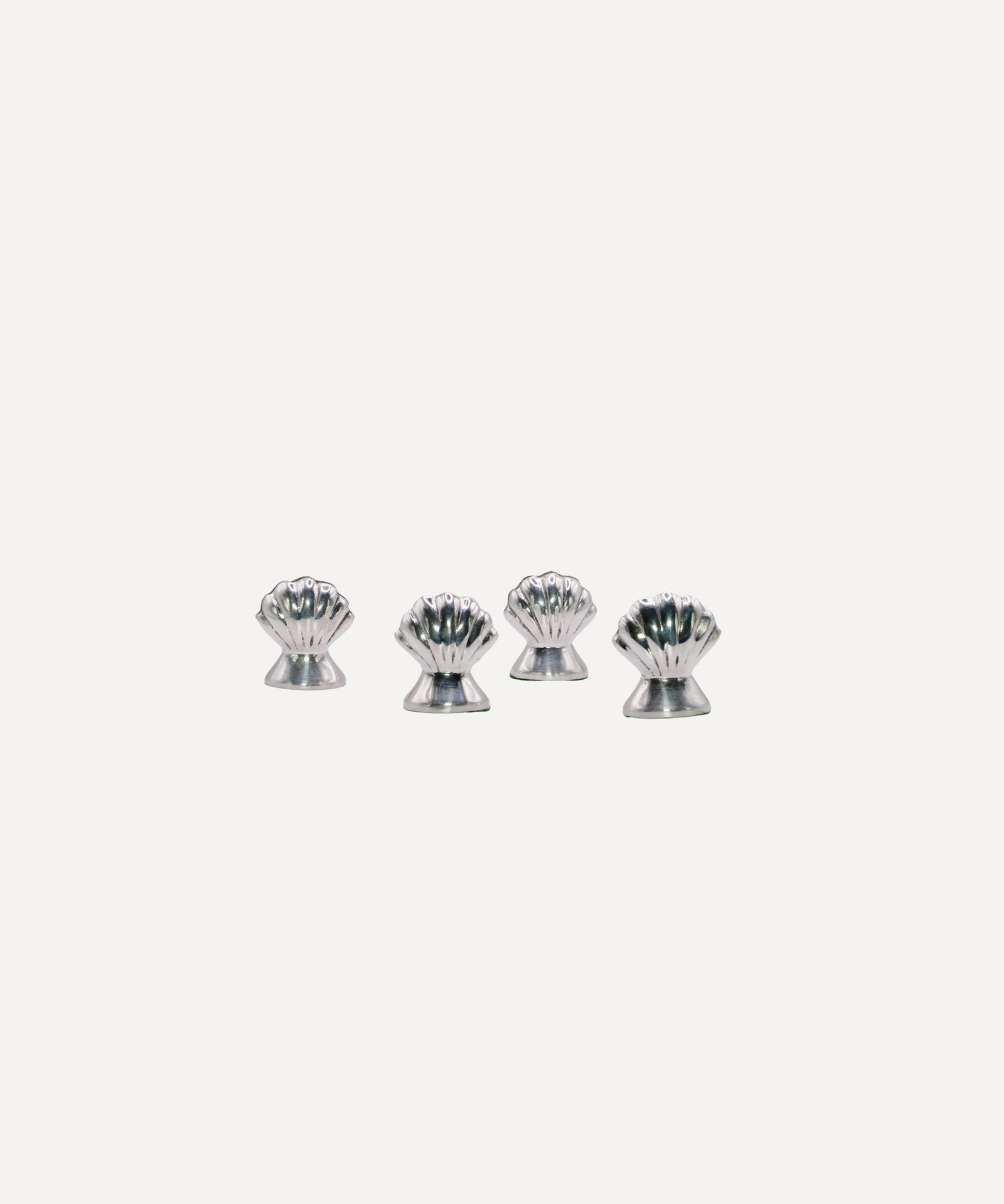Silver Plate Shell Place Card Holder - Set of Four