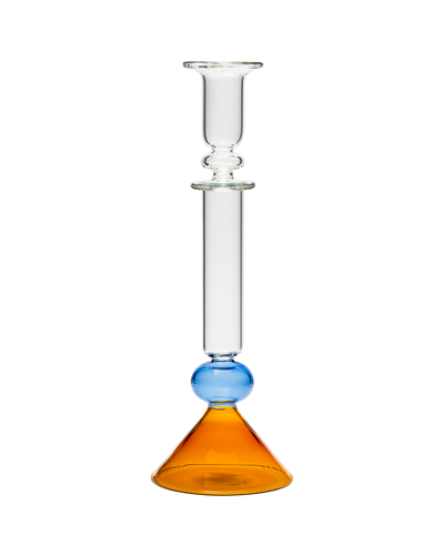 Martini Glass Candle Holder Blue and Amber Issy Granger 