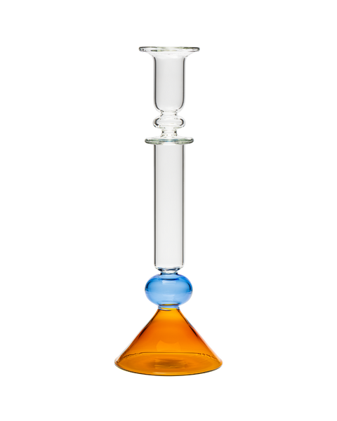 Martini Glass Candle Holder Blue and Amber Issy Granger 