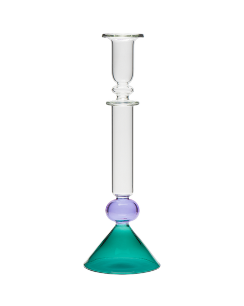 Martini Glass Candle Holder - Teal