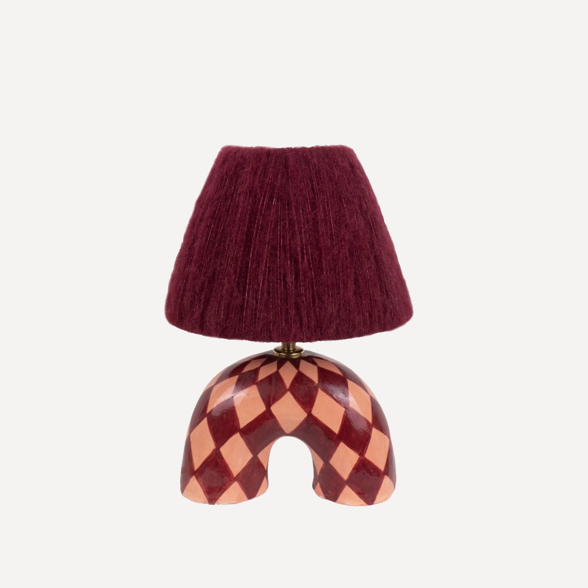 'Me' Table Lamp - Maroon Diamonds