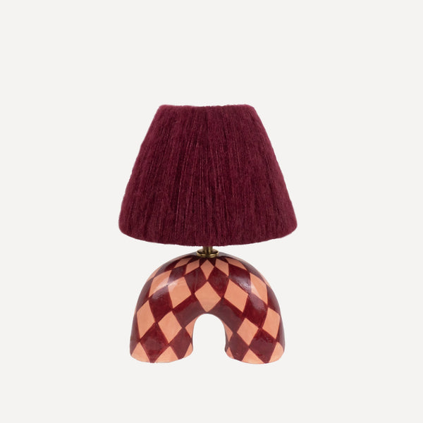 'Me' Table Lamp - Maroon Diamonds