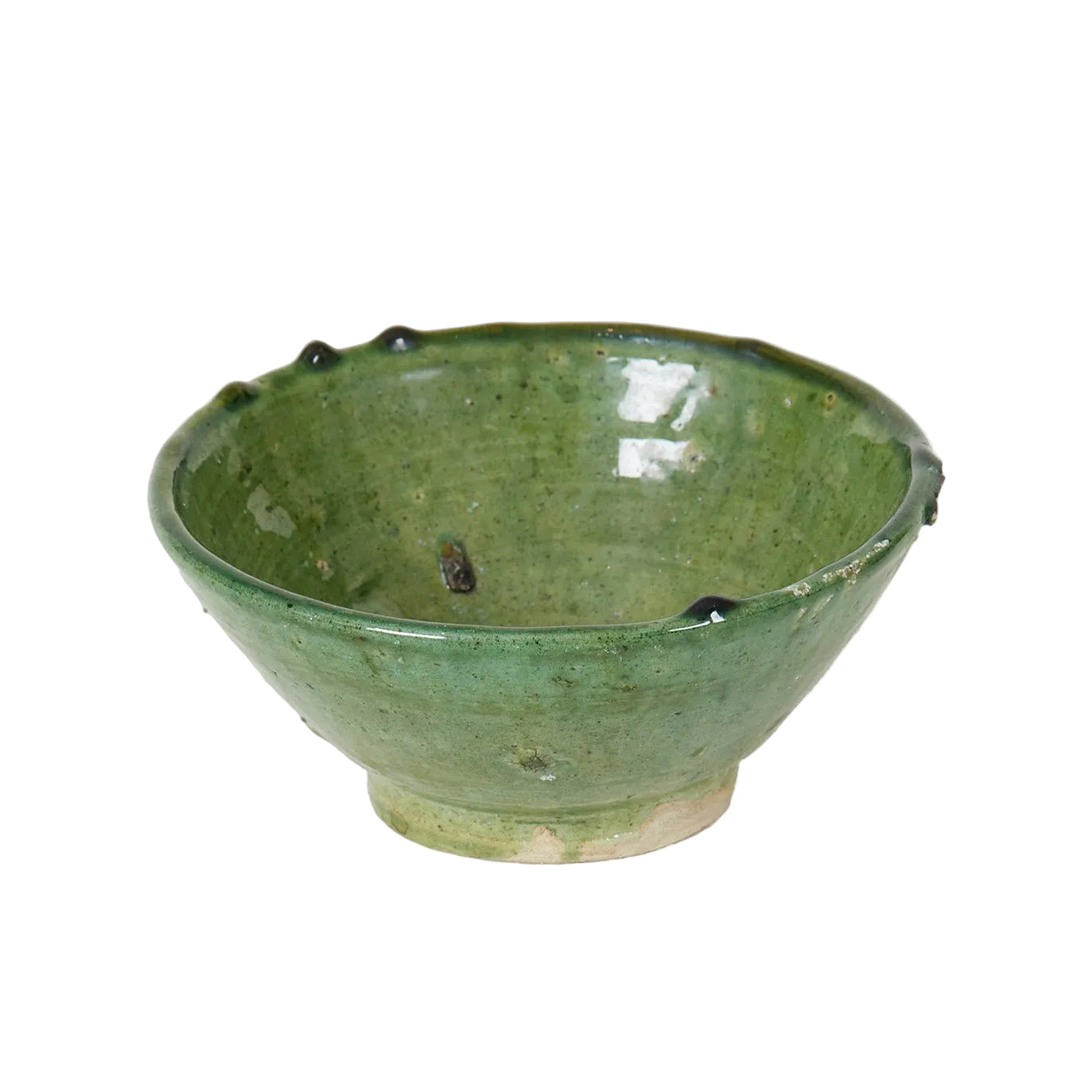 Vintage Tamegroute Green Glazed Bowls
