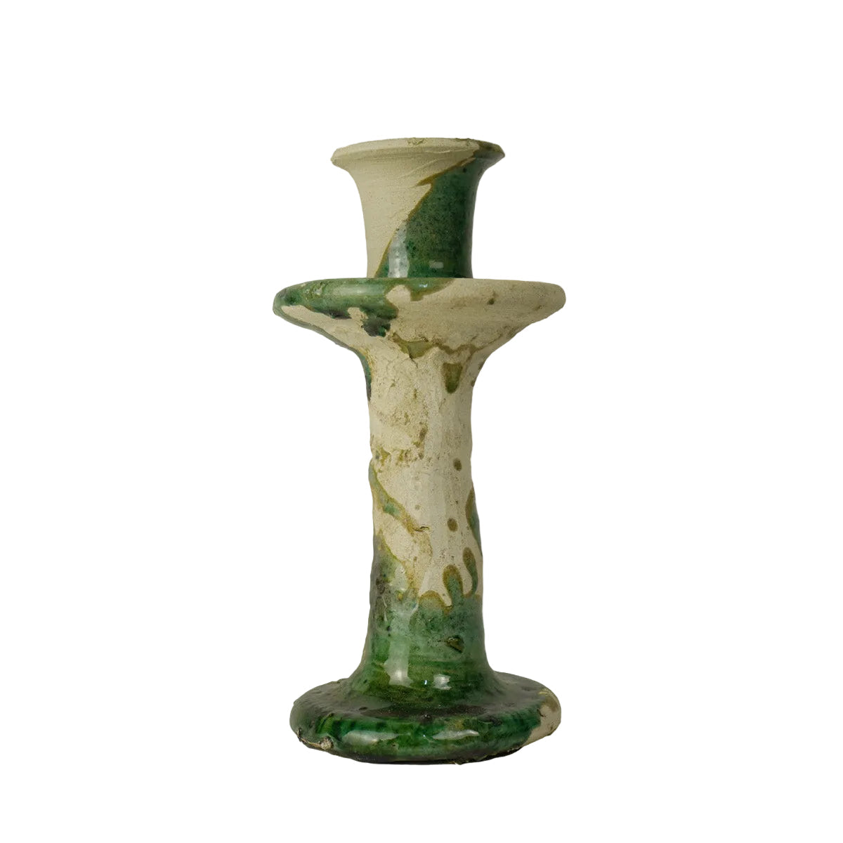 Vintage Splatter Design Green Tamegroute x Puglia Candlestick Holder