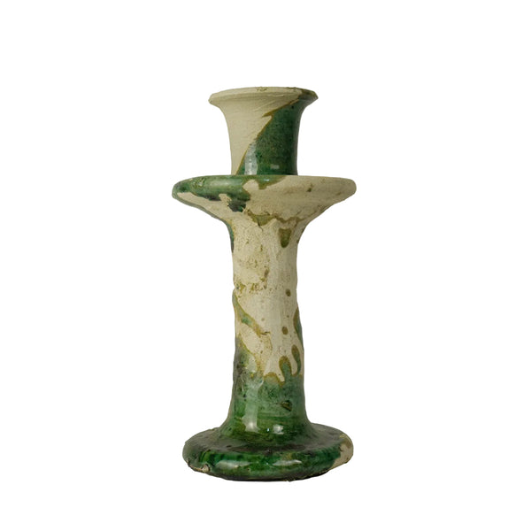 Vintage Splatter Design Green Tamegroute x Puglia Candlestick Holder