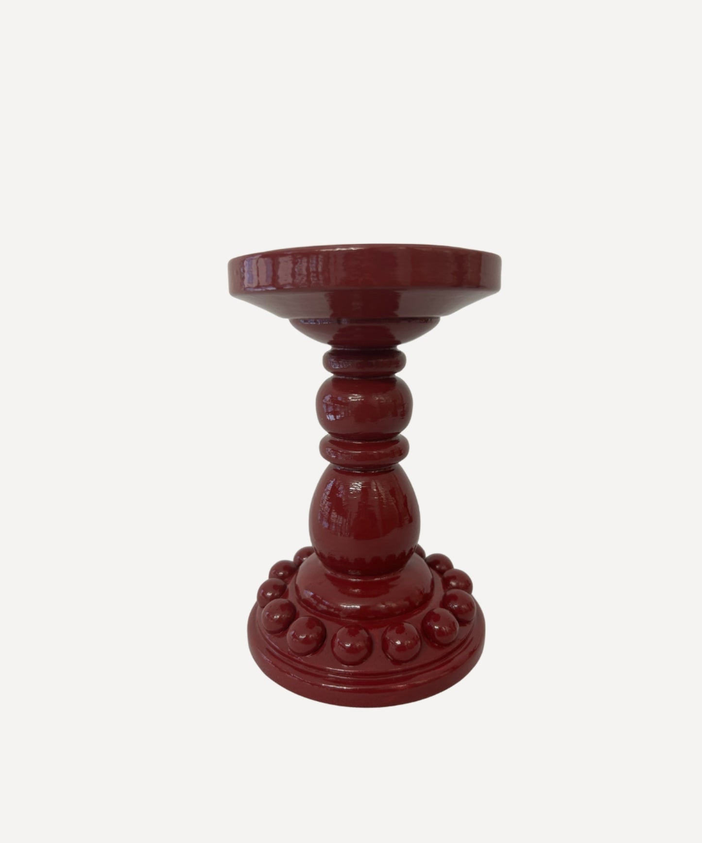 Red Bobbin Candle Holder