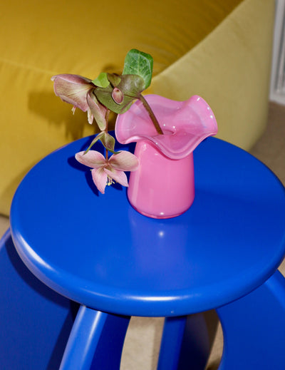 Marla Primrose Medium Handmade Glass Ruffle Bud Vase – Pink