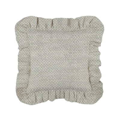 Melia Linen Ruffles Cushion Cover-Ash