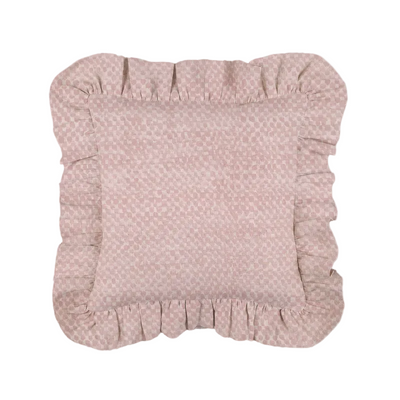 Melia Linen Ruffles Cushion Cover-Light Pink