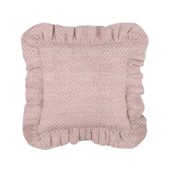 Melia Linen Ruffles Cushion Cover-Light Pink