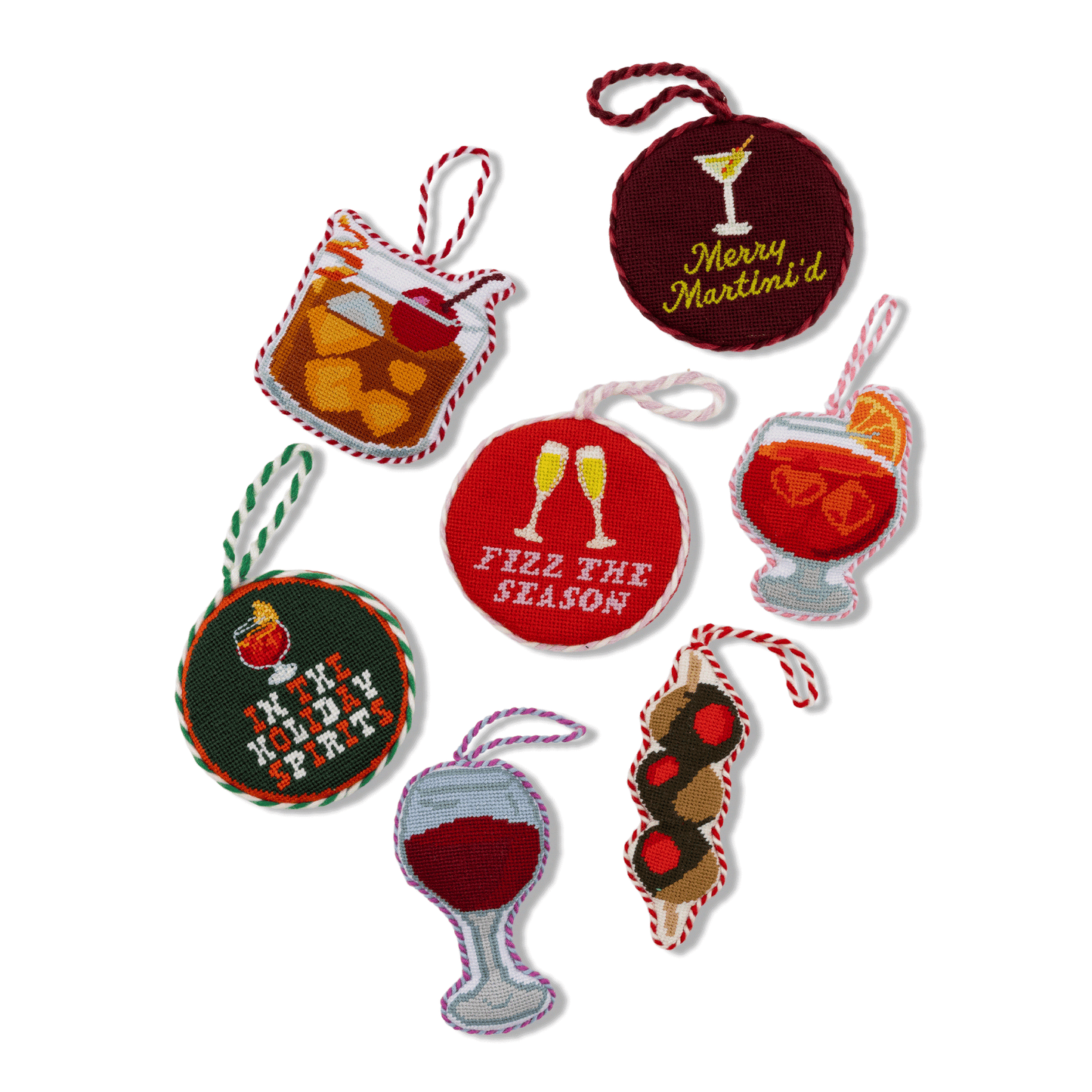 Needlepoint Ornament - Holiday Spirits