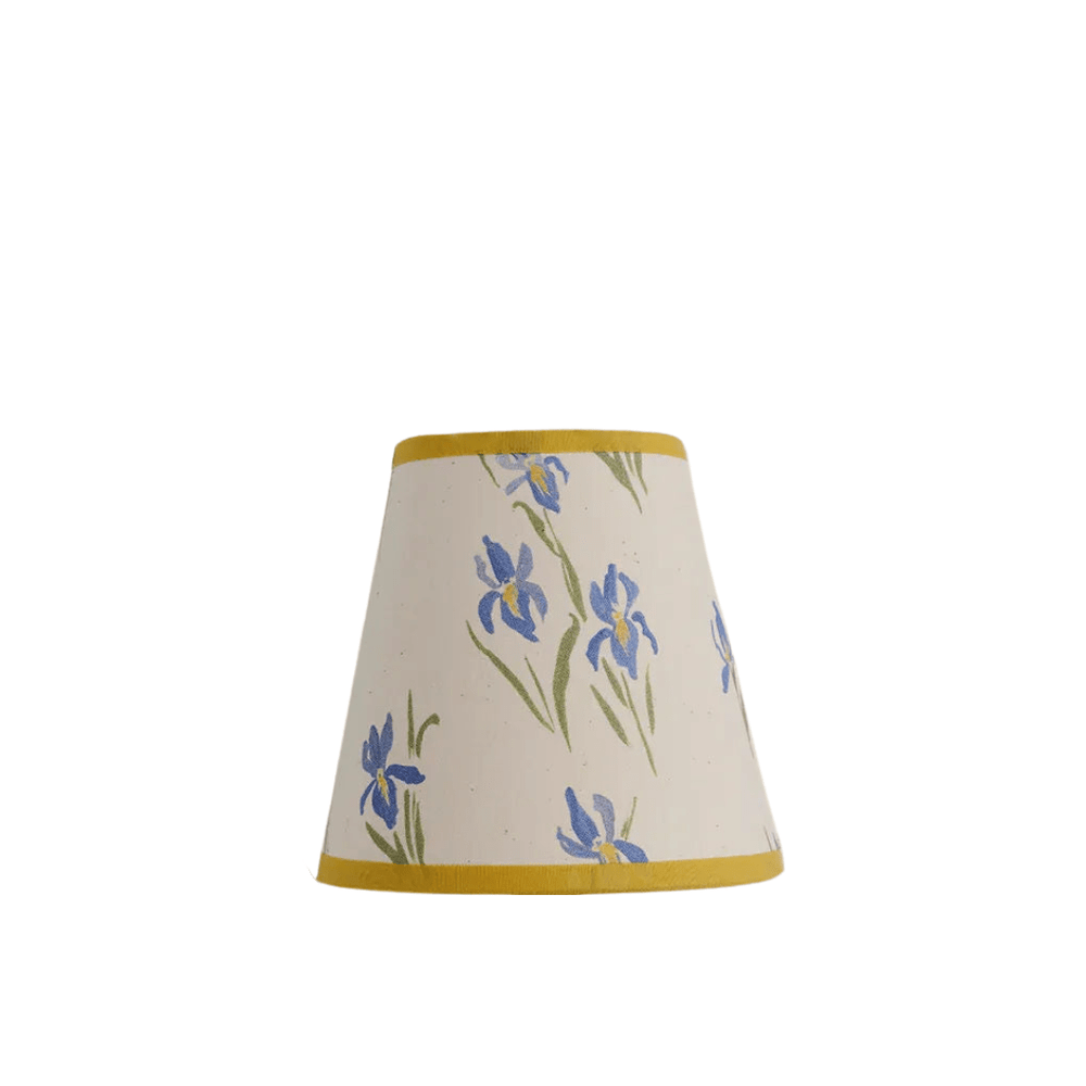Iris, Calico Candle Lampshade, Yellow Trim