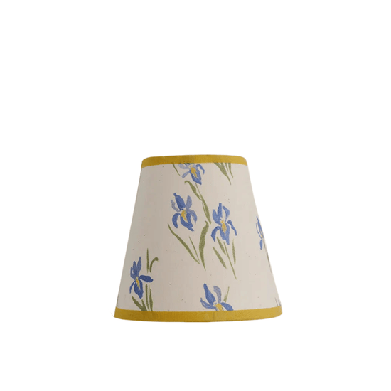 Iris, Calico Candle Lampshade, Yellow Trim
