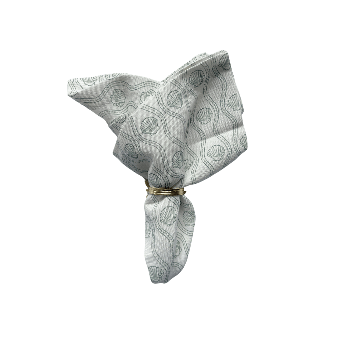 Sage Scallop Linen Napkin - Set of 4