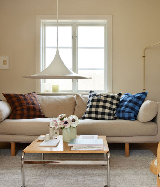 Cushion Cover Checked Blue
