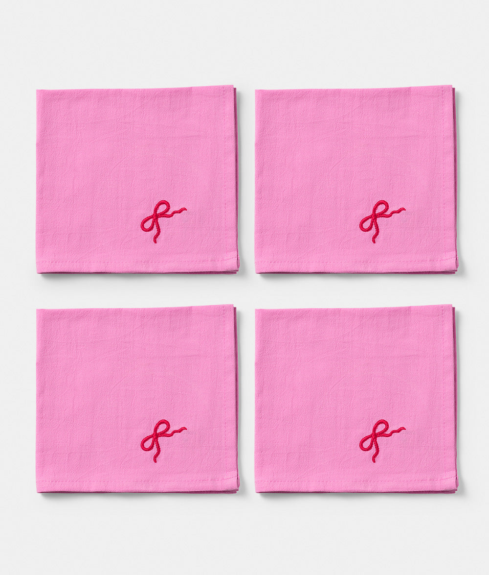 Napkin 4 pcs Pink Bow