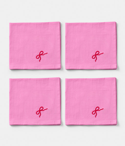 Napkin 4 pcs Pink Bow