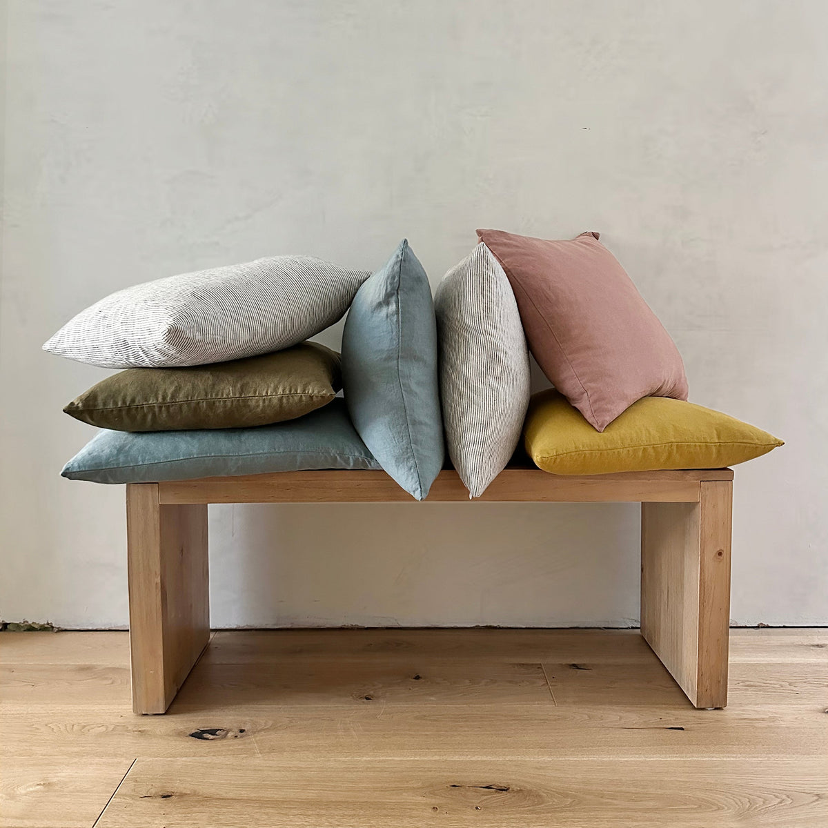 Miller Linen Cushion Faded Blush Square - OEKO-TEX Certified