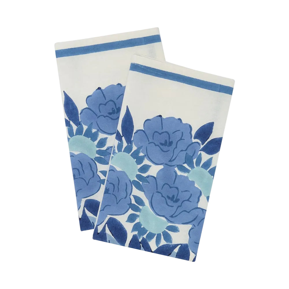 Napkin Peony Urn Chintz Blue