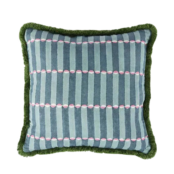 Cushion Brushed Fringe Luna in Blue Pink