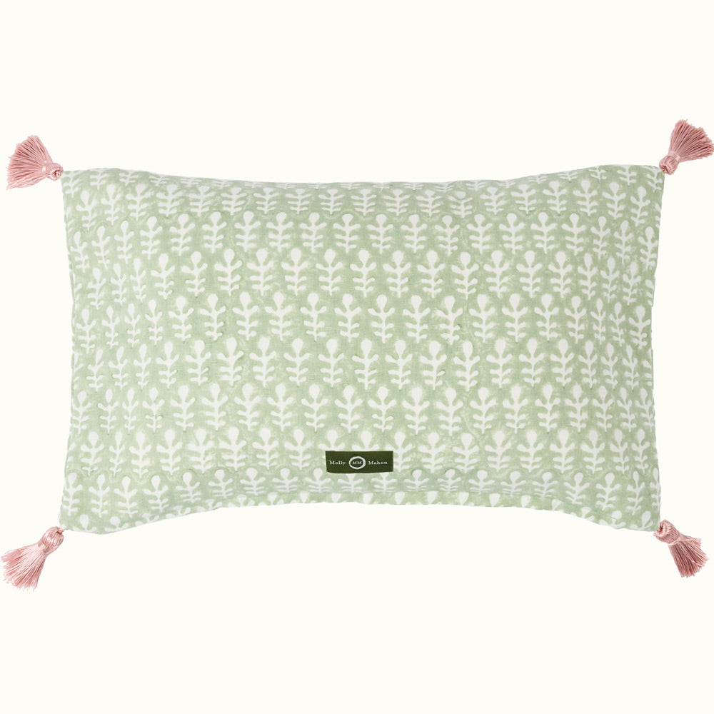 Cushion Tasselled Bagru Moss