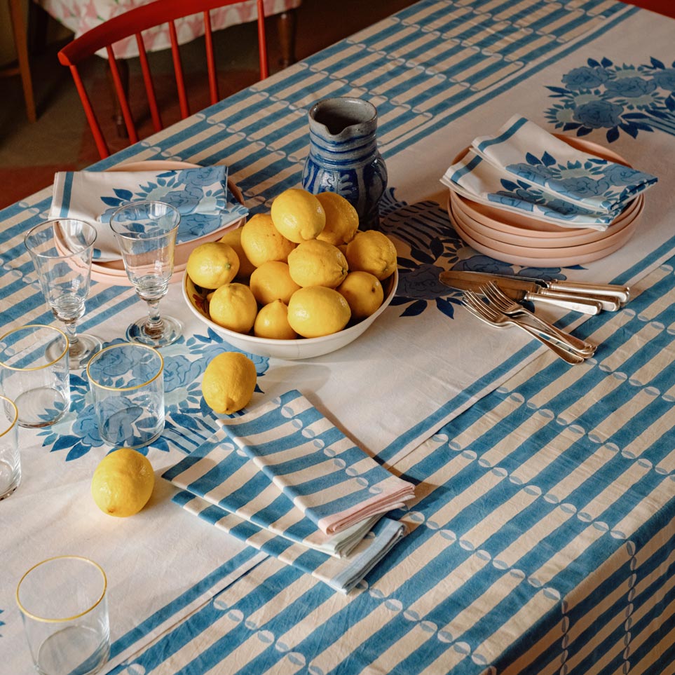 Napkin Luna Chintz Blue Pink