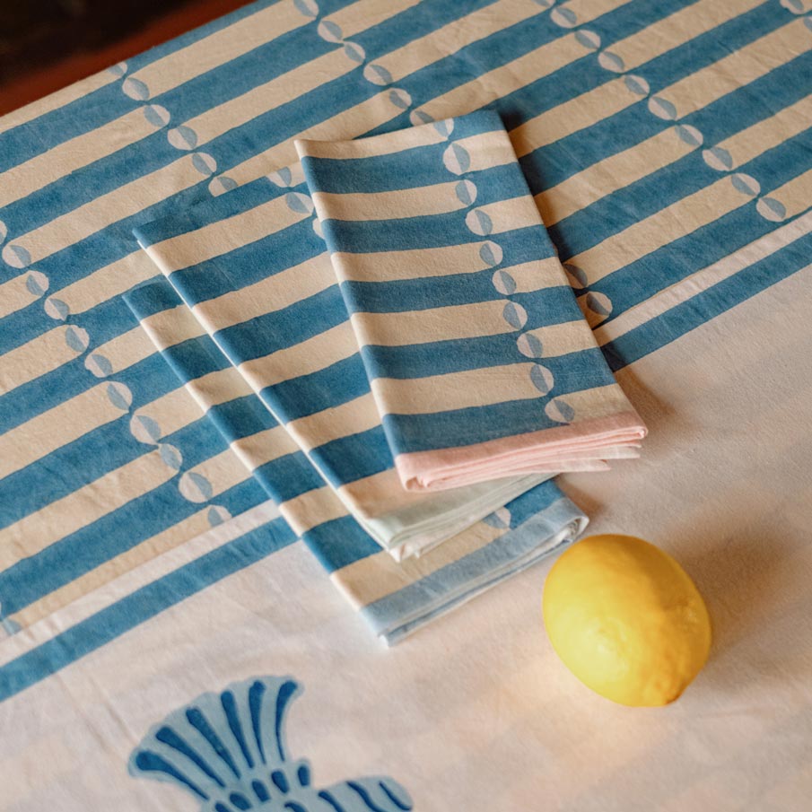 Napkin Luna Chintz Blue Turquoise