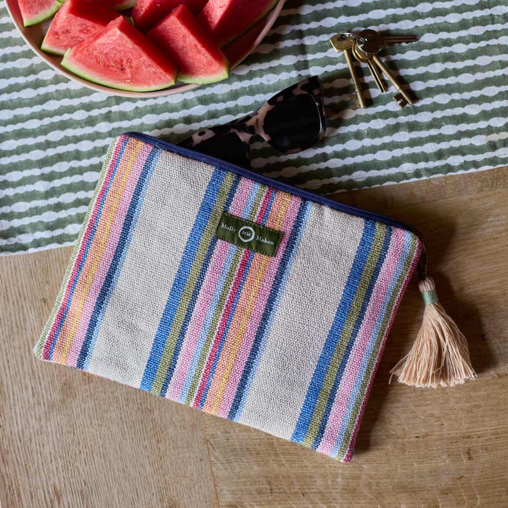 Pouch Bag Odisha Loom Stripe Cream