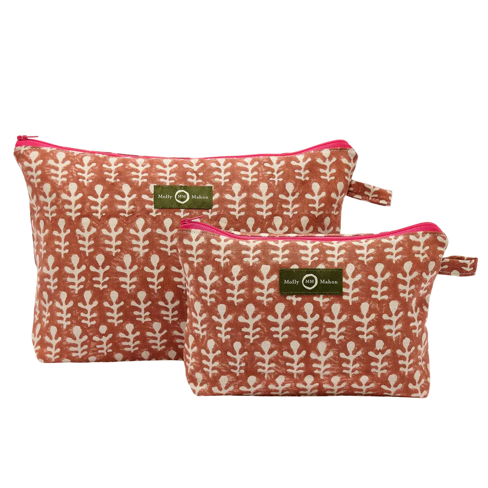 Wash Bag Bagru Terracotta