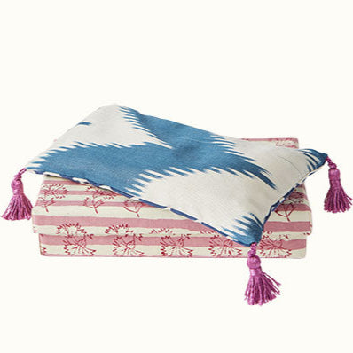 Ikat Bagru Lavender Eye Cushion Blue