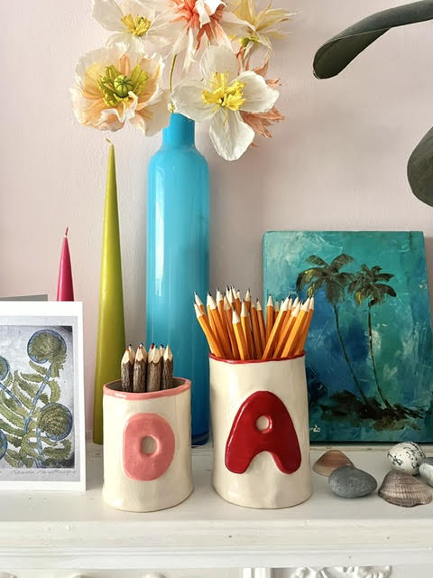 Red Mono Bright Pen Pot - Alpha Beaker