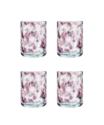 Late Afternoon Pink Morada Glass Tumbler Set of 4