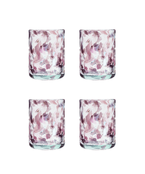 Late Afternoon Pink Morada Glass Tumbler Set of 4