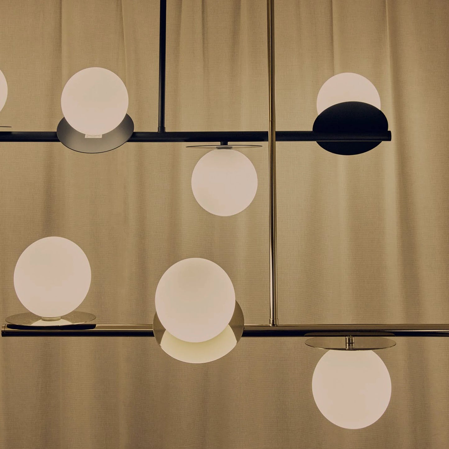 Charcoal grey opal disk ceiling light