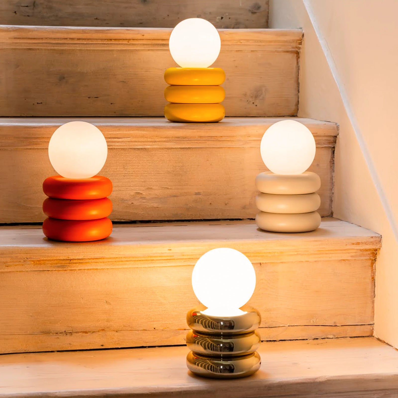 Peel orange cordless table lamp