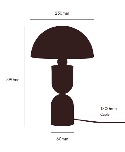 Brass mushroom dome table lamp