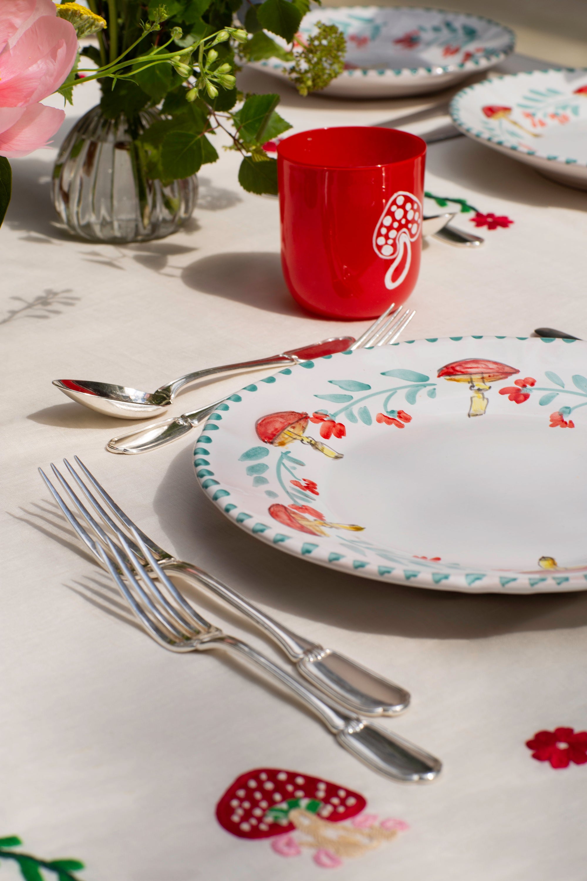 Mushroom Dinner Plate Set of Four