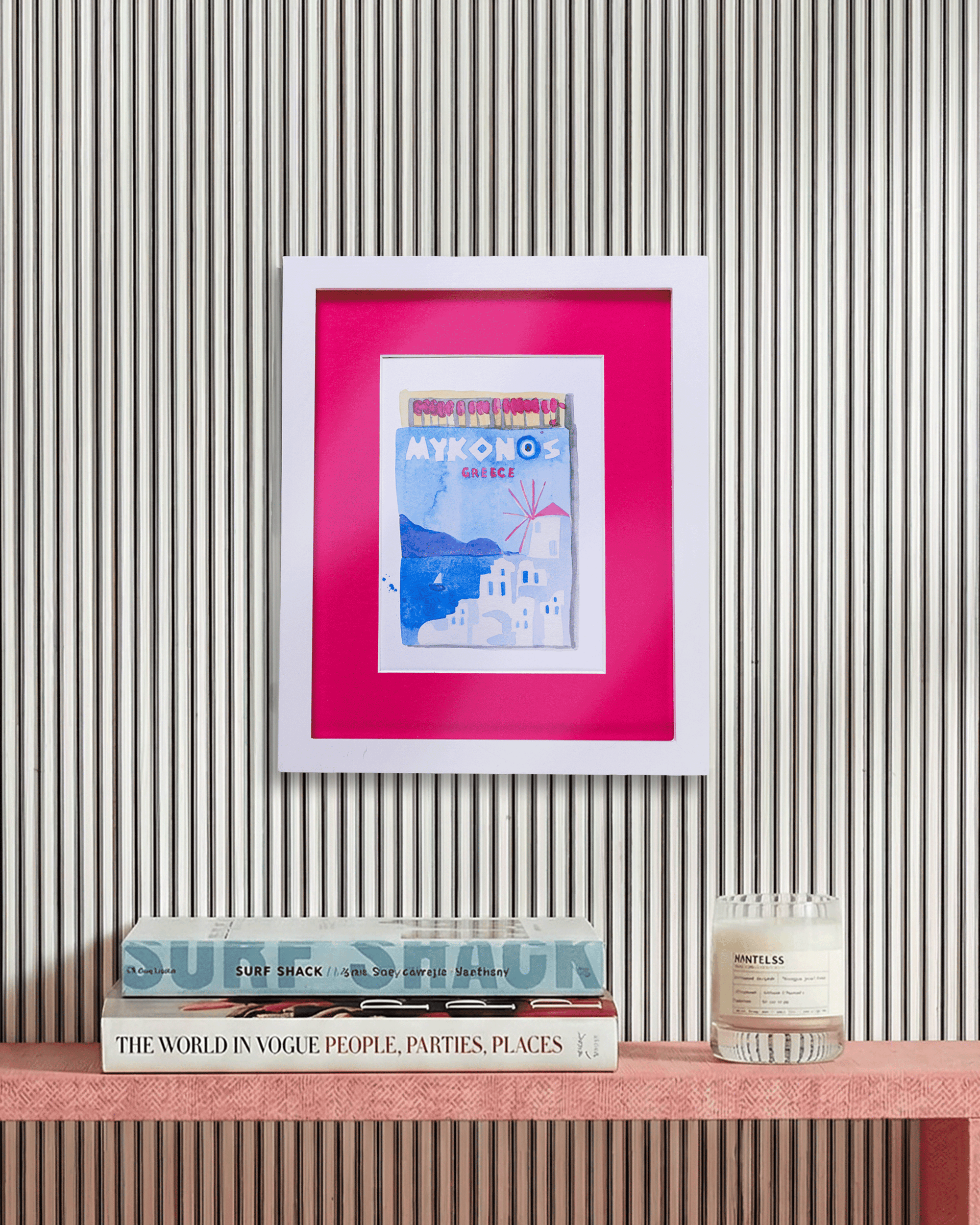 Mykonos Matchbook Art Print