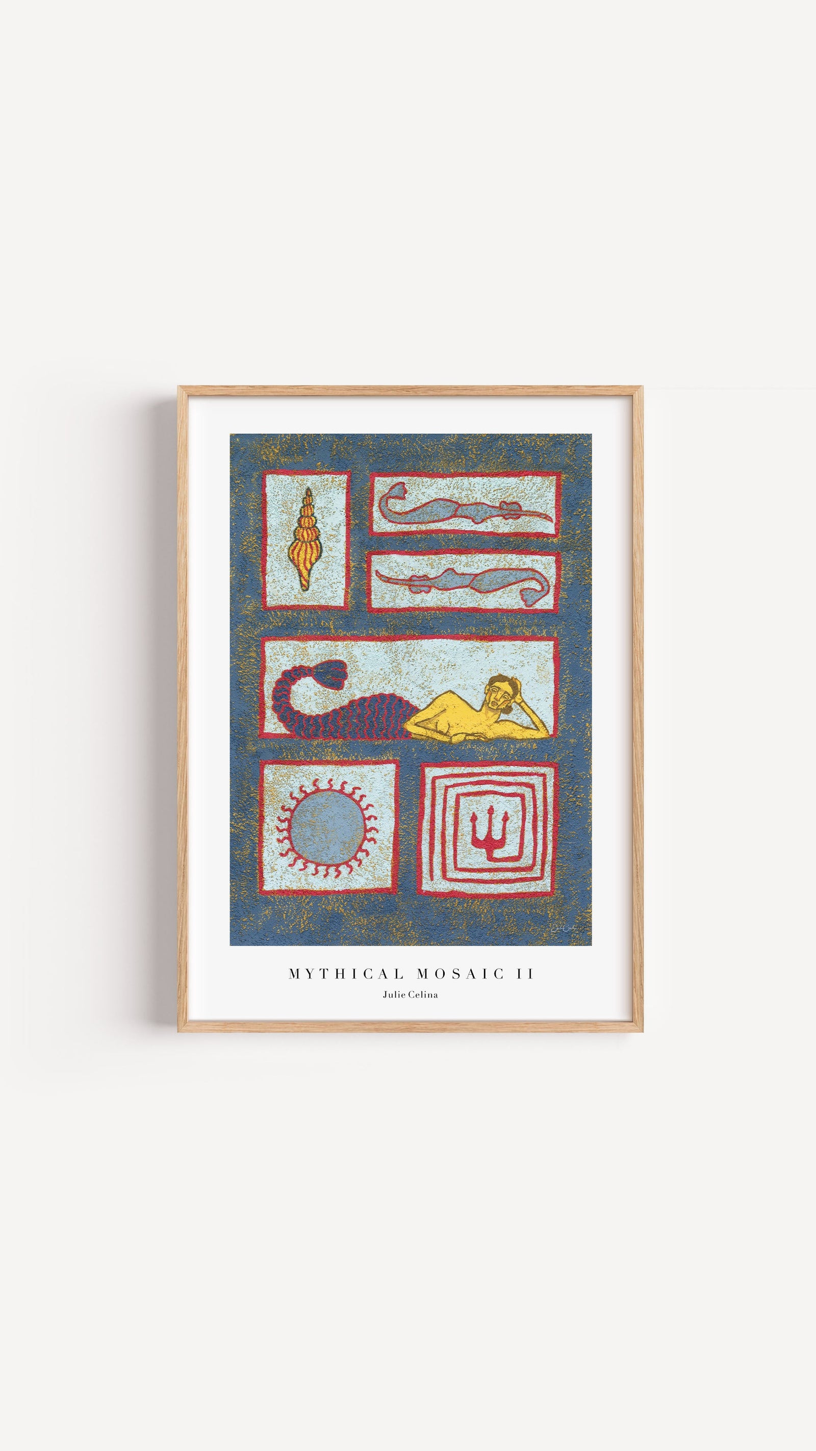 Mythical Mosaic II - Mermaid Wall Art Print