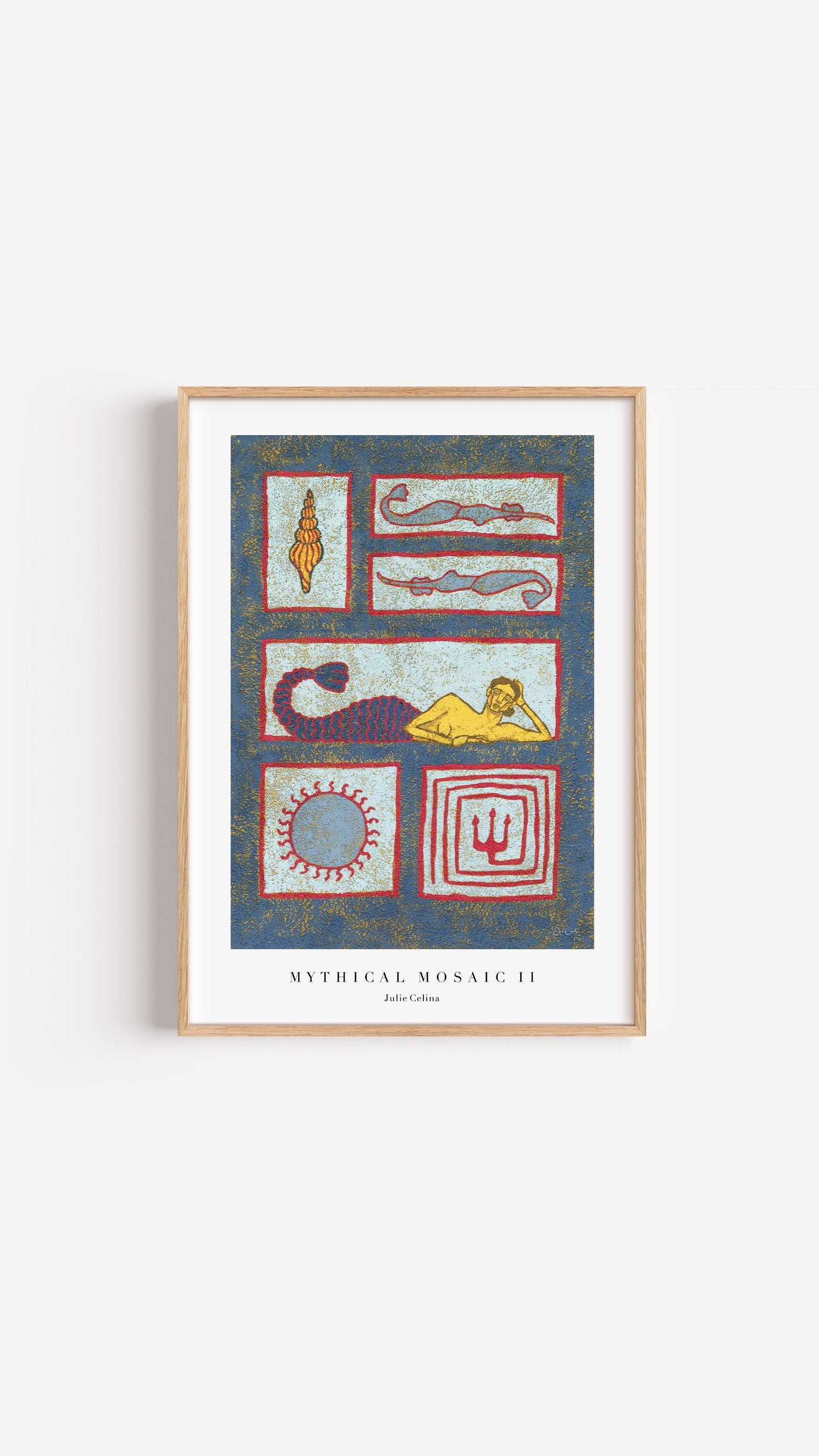 Mythical Mosaic II - Mermaid Wall Art Print