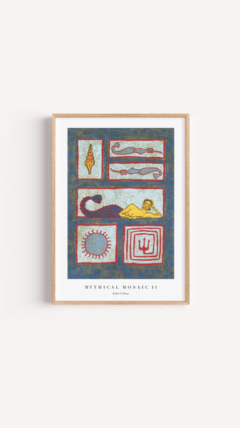 Mythical Mosaic II - Mermaid Wall Art Print