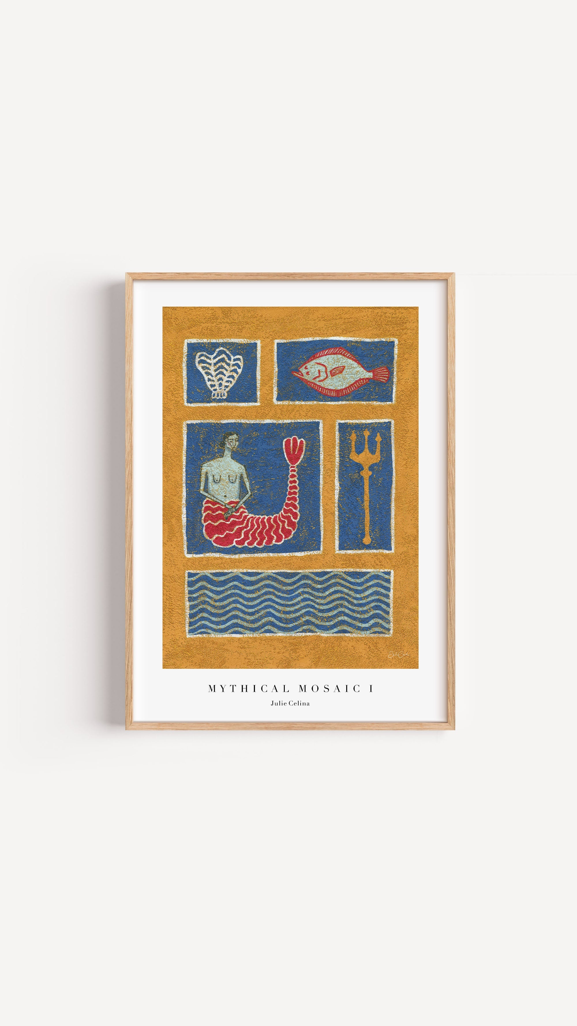 Mythical Mosaic I - Mermaid Wall Art Print