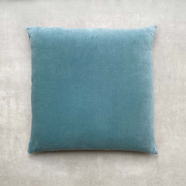 The Velvet And Linen Cushion Teal Blue