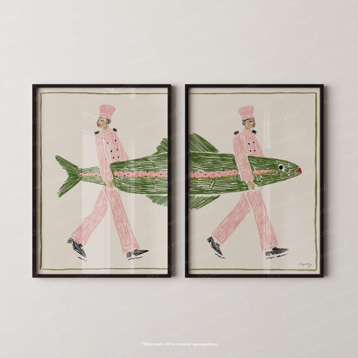 Fish Supper Print Set - Two Piece Artwork