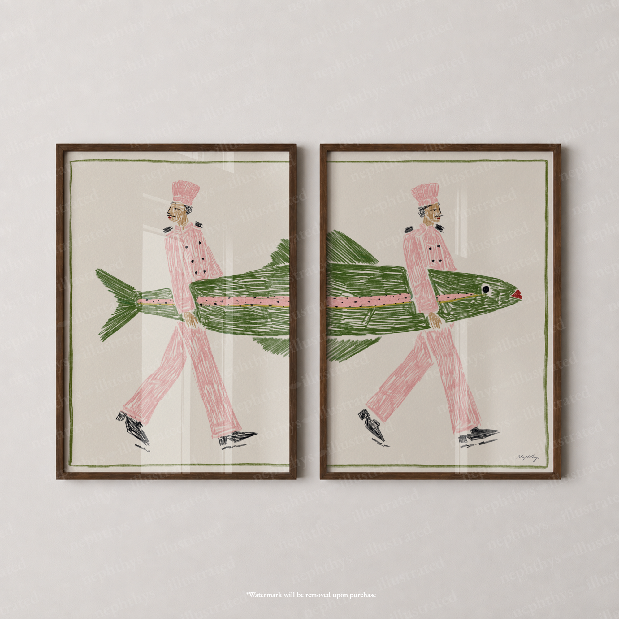 Fish Supper Print Set - Two Piece Artwork